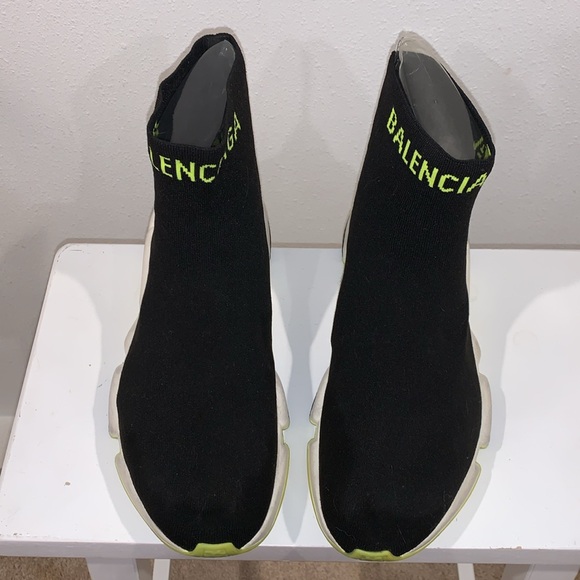 BALENCIAGA SPEED TRAINERS NEON/ BLACK MID SIZE 41/ 8 MEN - Picture 4 of 10